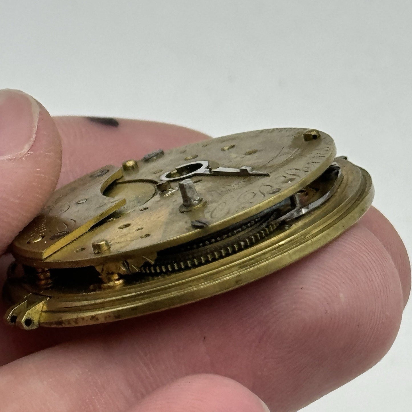 39.2mm Antique G P Perks King Williams Town Fusee Pocket Watch Movement PARTS