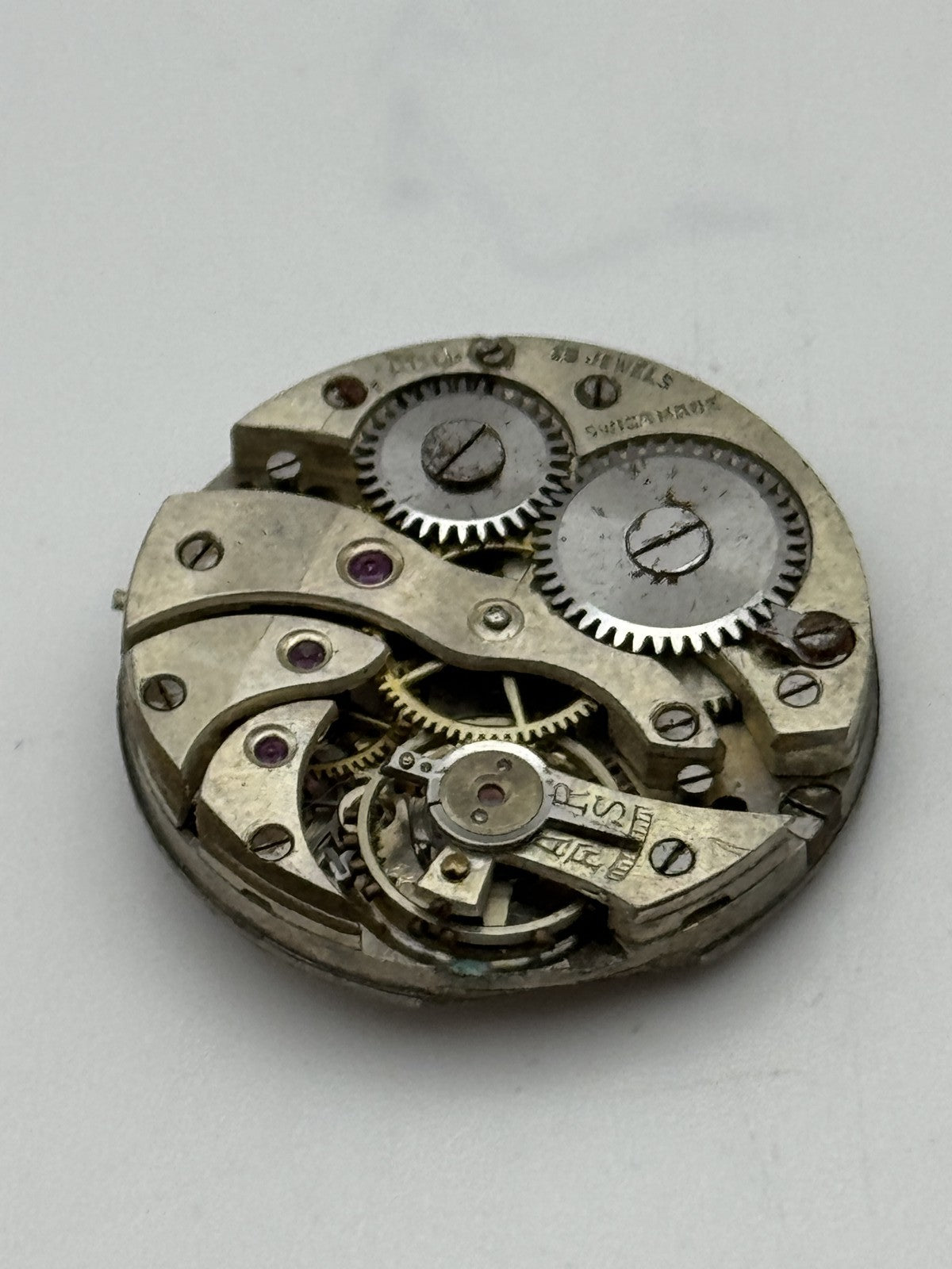 23.7mm Vintage Unidentified 15 jewels trench Manual Wind Watch Movement PARTS