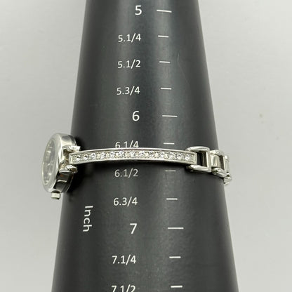 Solo Ladies Quartz Watch Black Dial Rhinestone Accents Bracelet Working 19mm