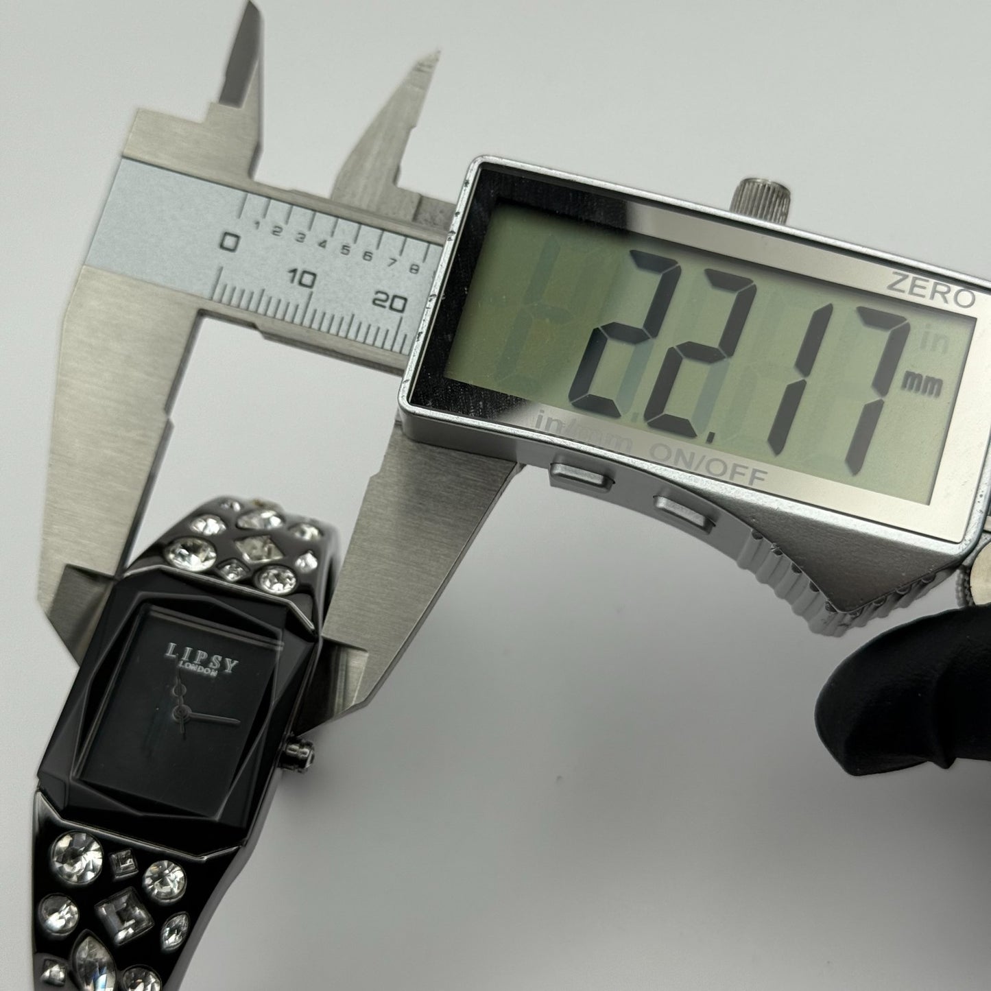 Lipsy London Ladies Quartz Watch Rectangular Black Dial Bracelet Working 22mm