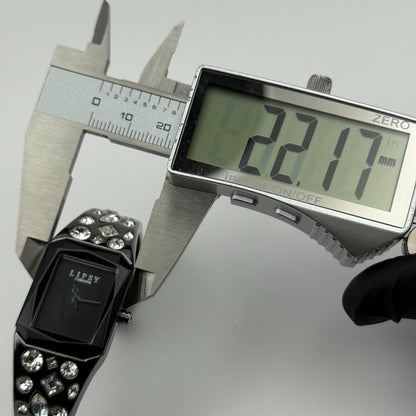 Lipsy London Ladies Quartz Watch Rectangular Black Dial Bracelet Working 22mm