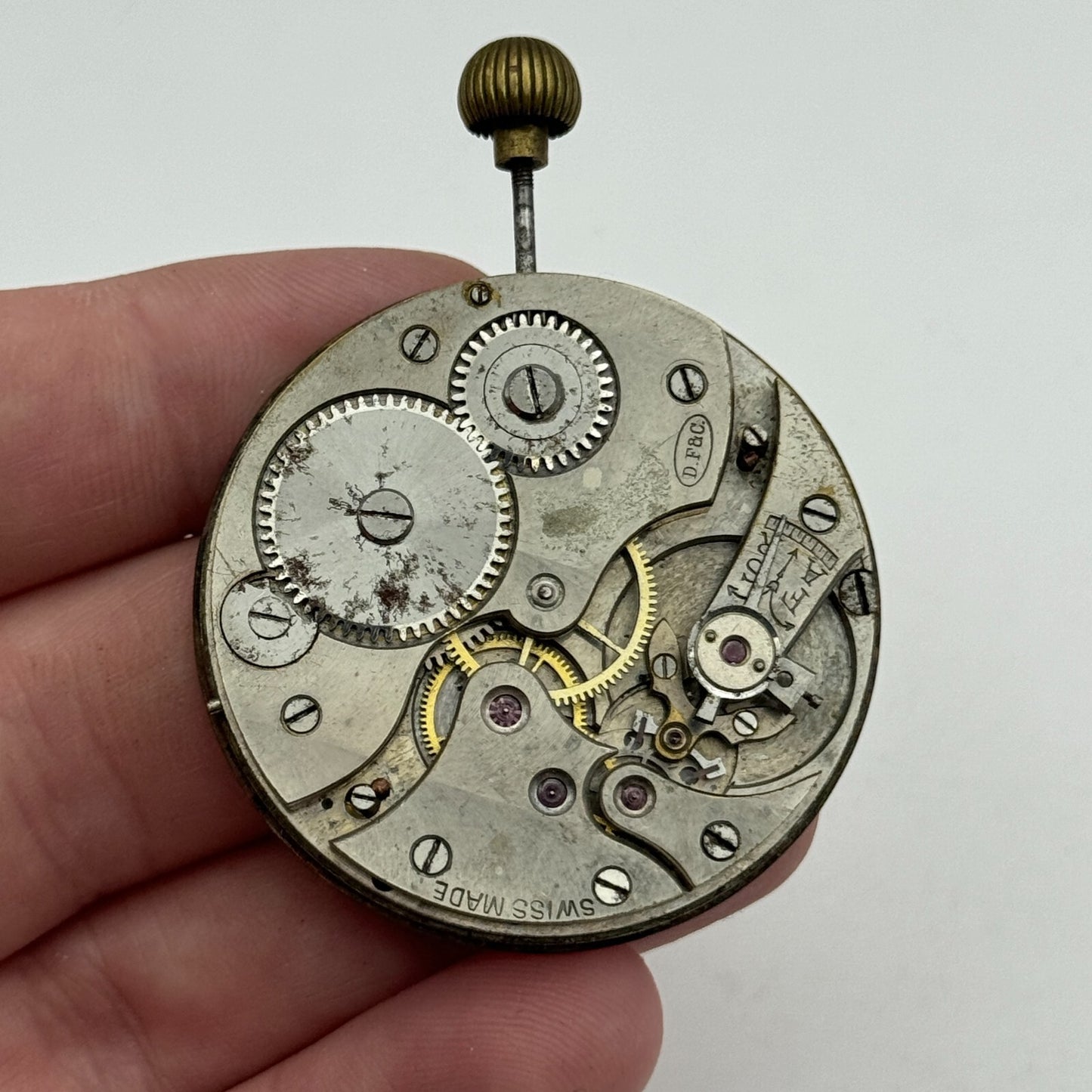 42.9mm Open Face E Grimes & Co Dimier Freres & Cie DF&C Pocket Watch Movement