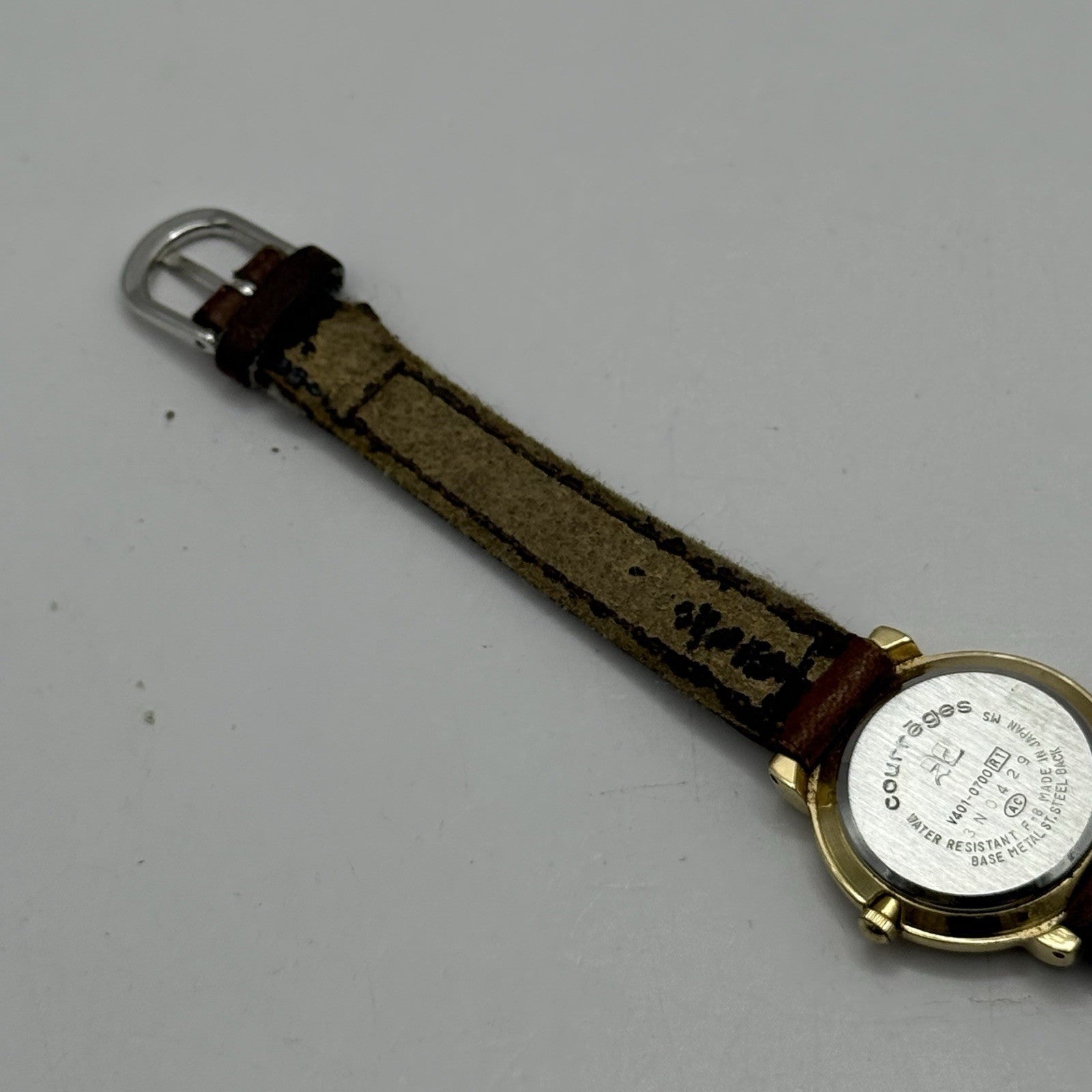 23mm Working Ladies Vintage Courreges Paris V401-0700 White Dial Quartz Watch