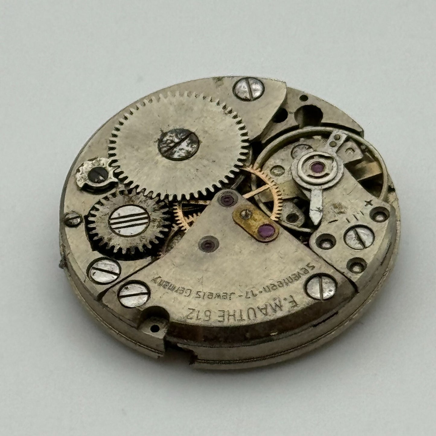 23.8mm F.Mauthe 612 German Manual Wind 17 Jewels Watch Movement Vintage PARTS