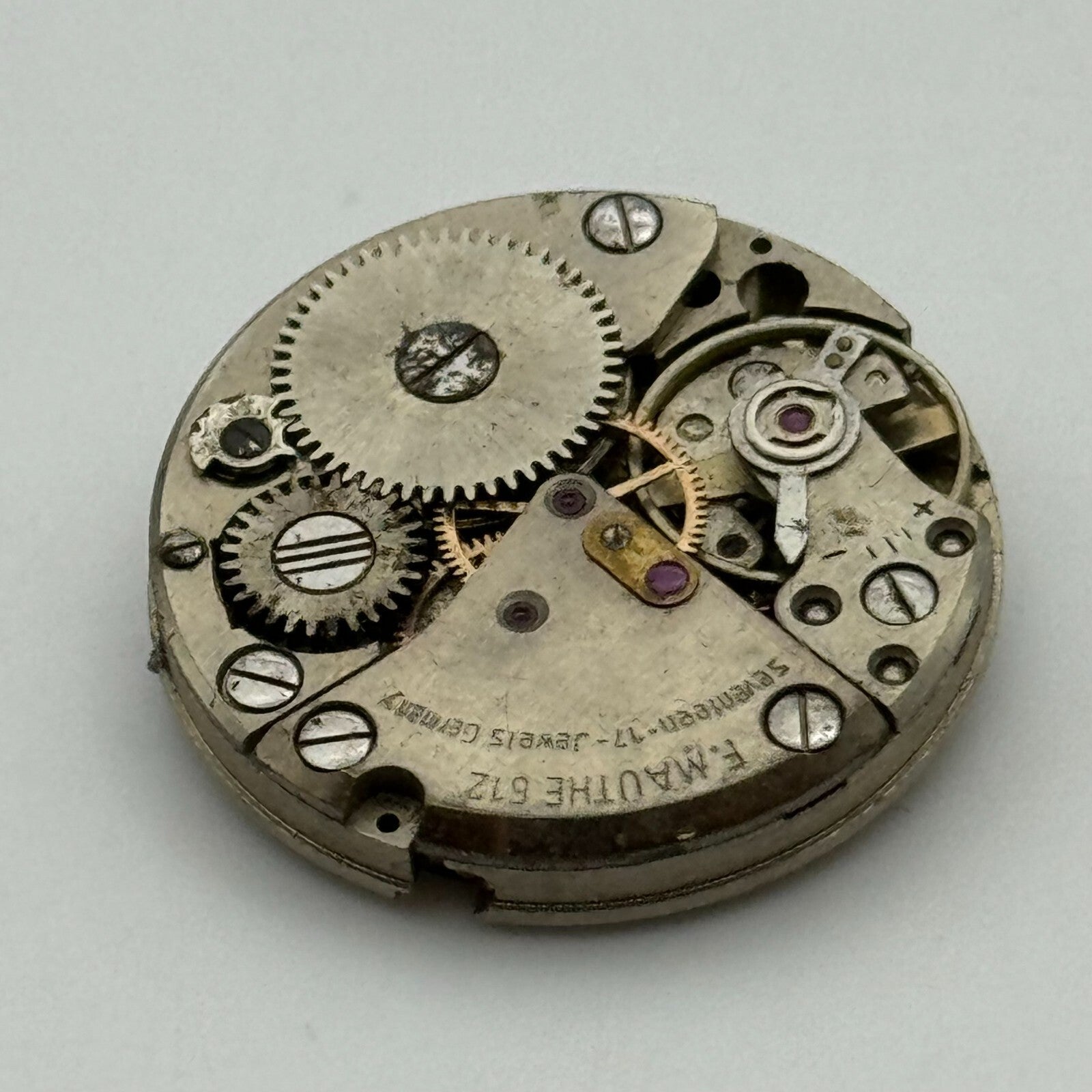 23.8mm F.Mauthe 612 German Manual Wind 17 Jewels Watch Movement Vintage PARTS