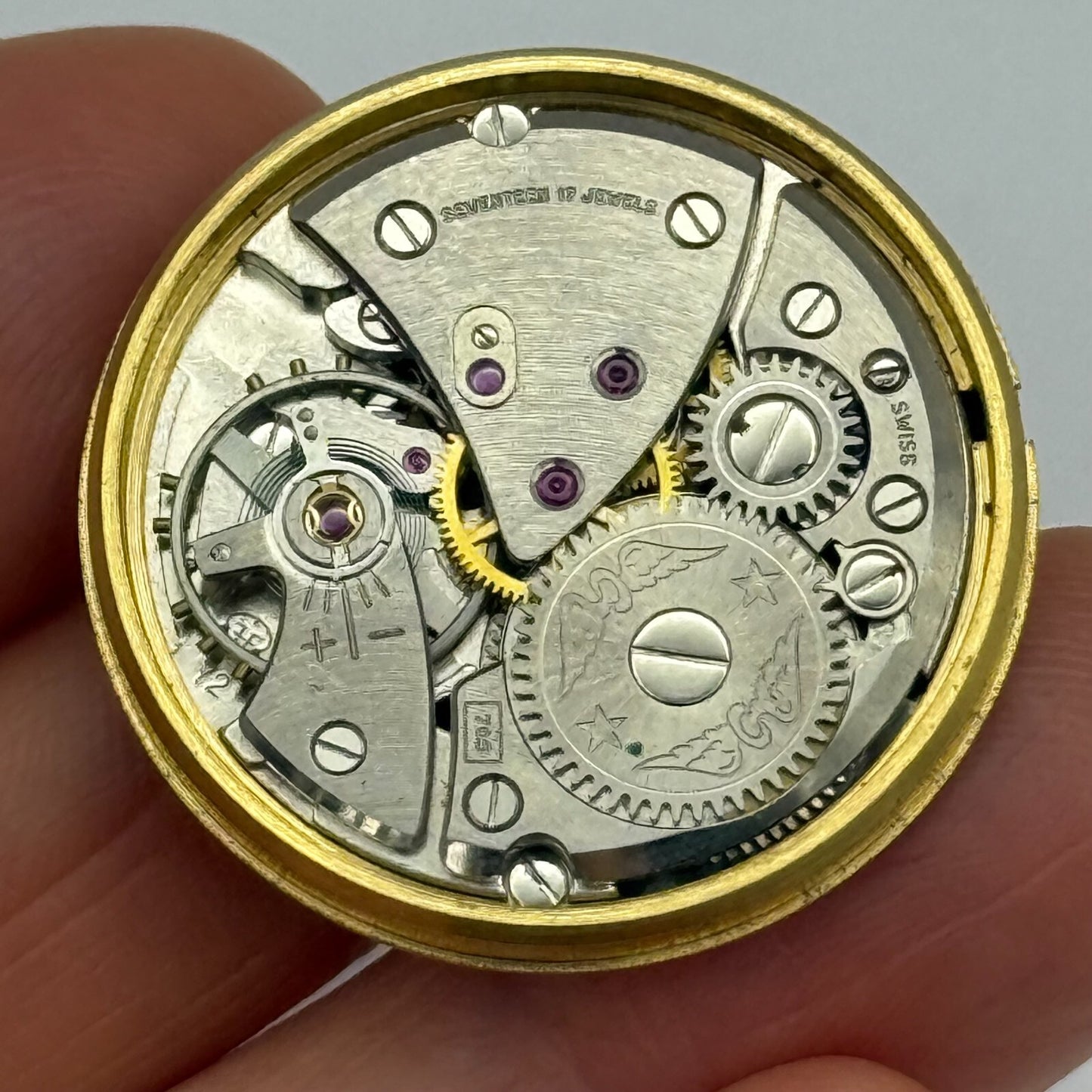 29.6mm Vintage Rotary FHF 72 Balance Ok Watch Movement PARTS REPAIR