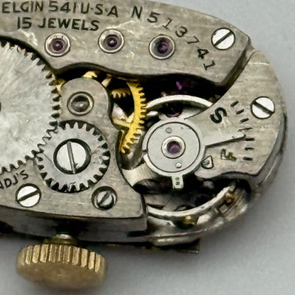 Elgin Grade 541 Model 2 Watch Movement 1951 21/0s American Parts Repair Ladies