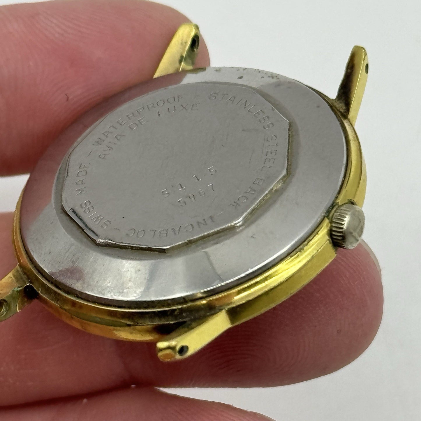 34mm Running Men’s Avia De Luxe Automatic Swiss Vintage Watch TO RESTORE / PARTS