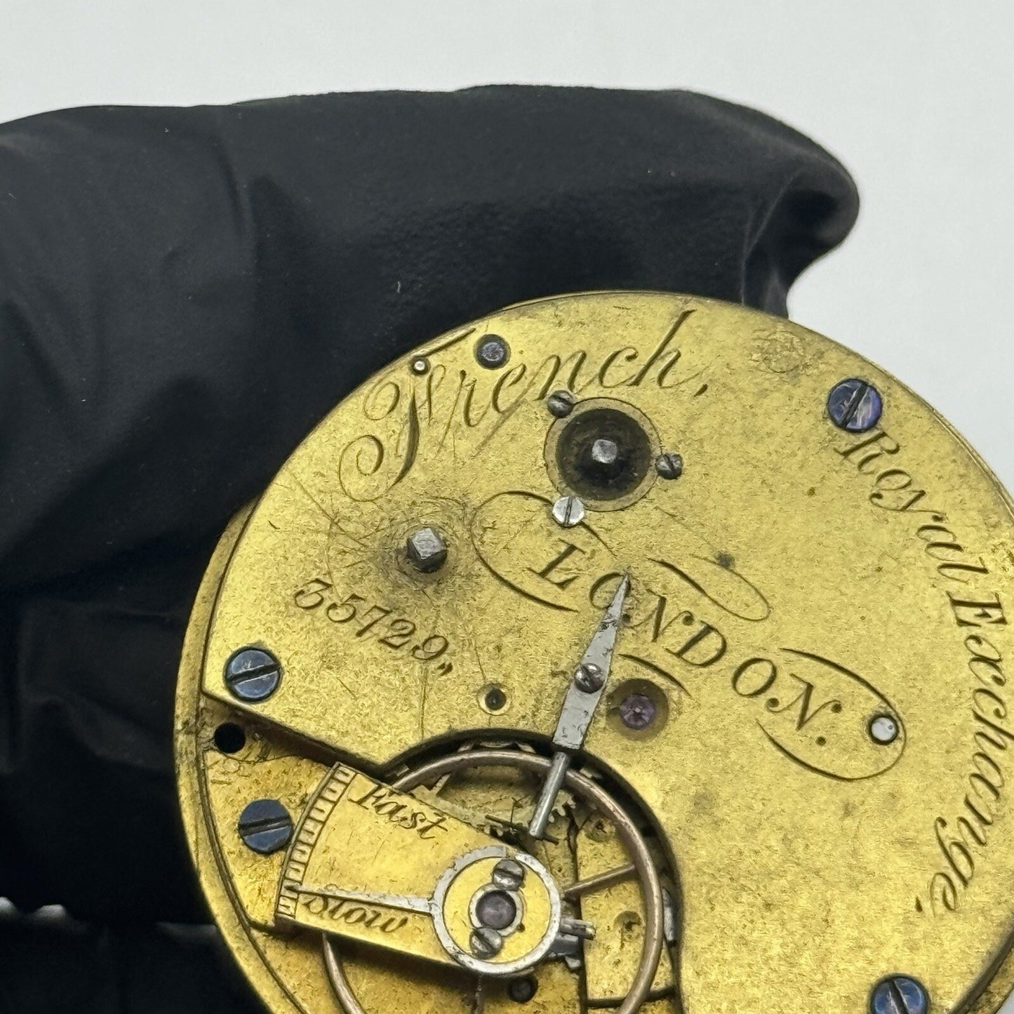 40.7mm French Royal Exchange London Antique Pocket Watch Movement FOR PARTS