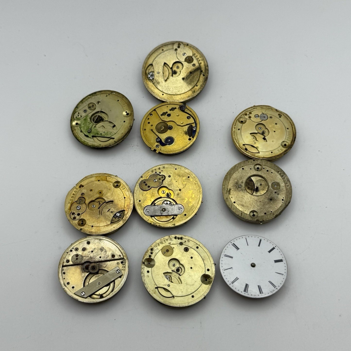 Bundle Mixed Antique / Vintage Pocket Watch Movements Joblot PARTS REPAIR SPARES