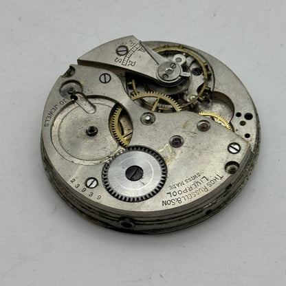42.8mm Thomas Russell Liverpool Tempus Fugit Hunter Pocket Watch Movement PARTS