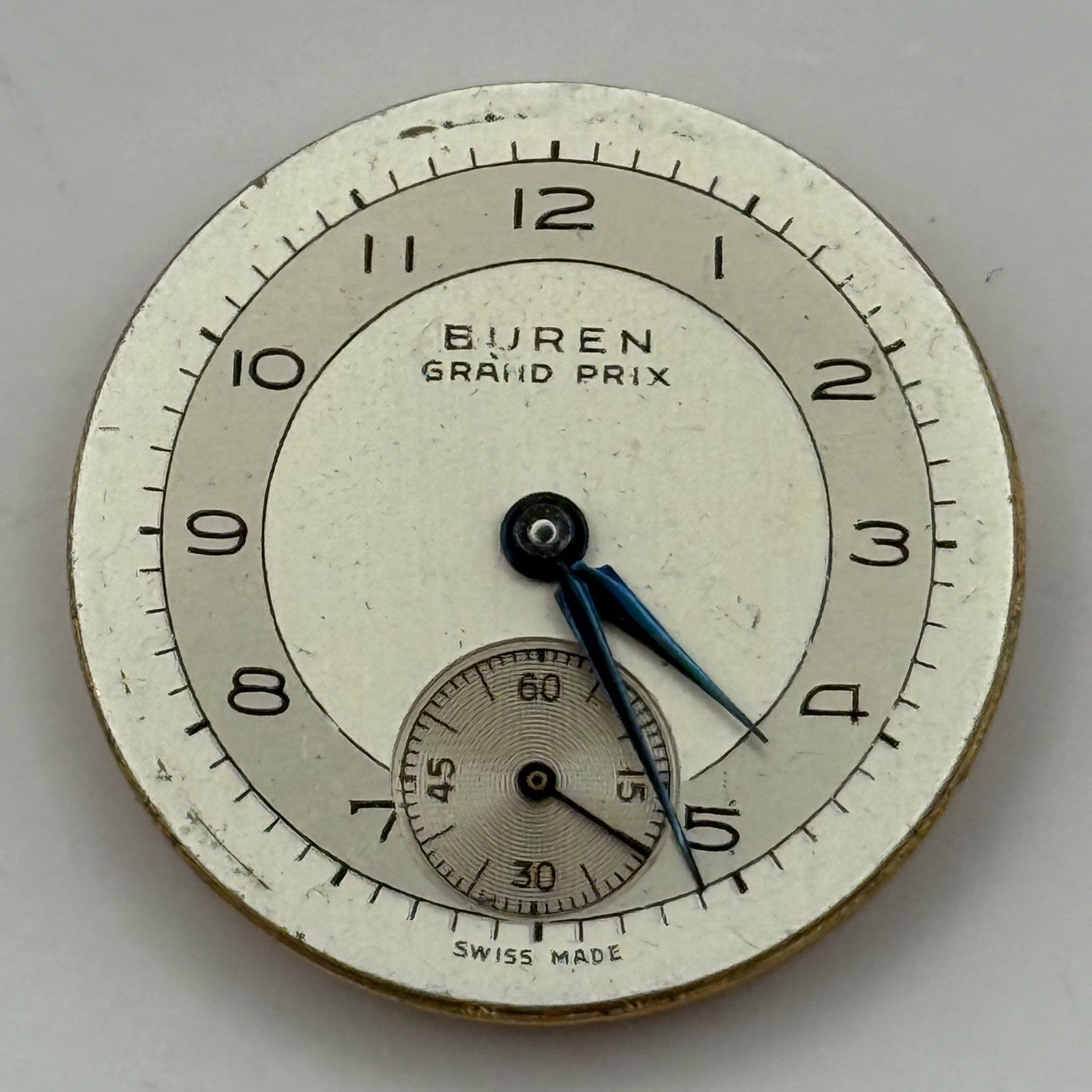 Buren 410 Grand Prix Watch Movement Manual Wind Vintage Parts Repair 25.1mm