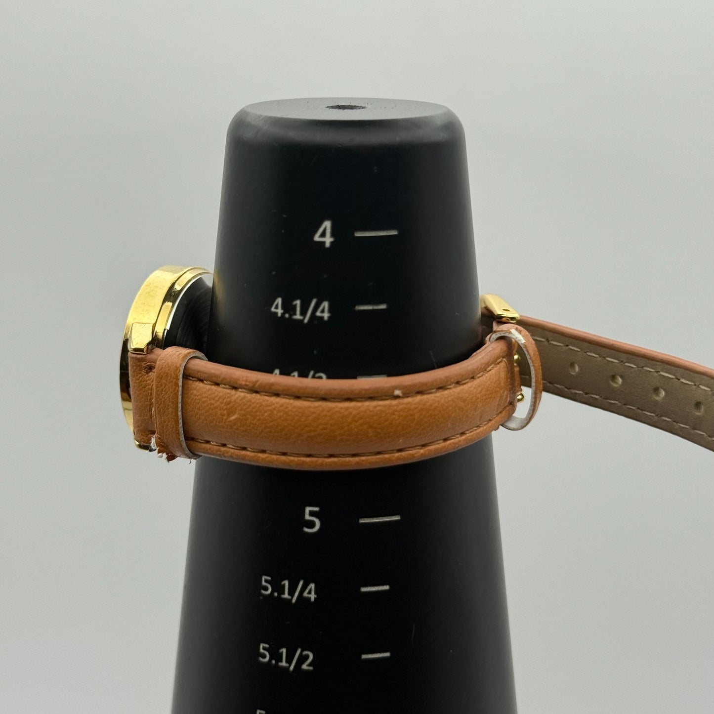 Limit Ladies Quartz Watch White Dial Gold Tone Case Brown Strap Working 25mm