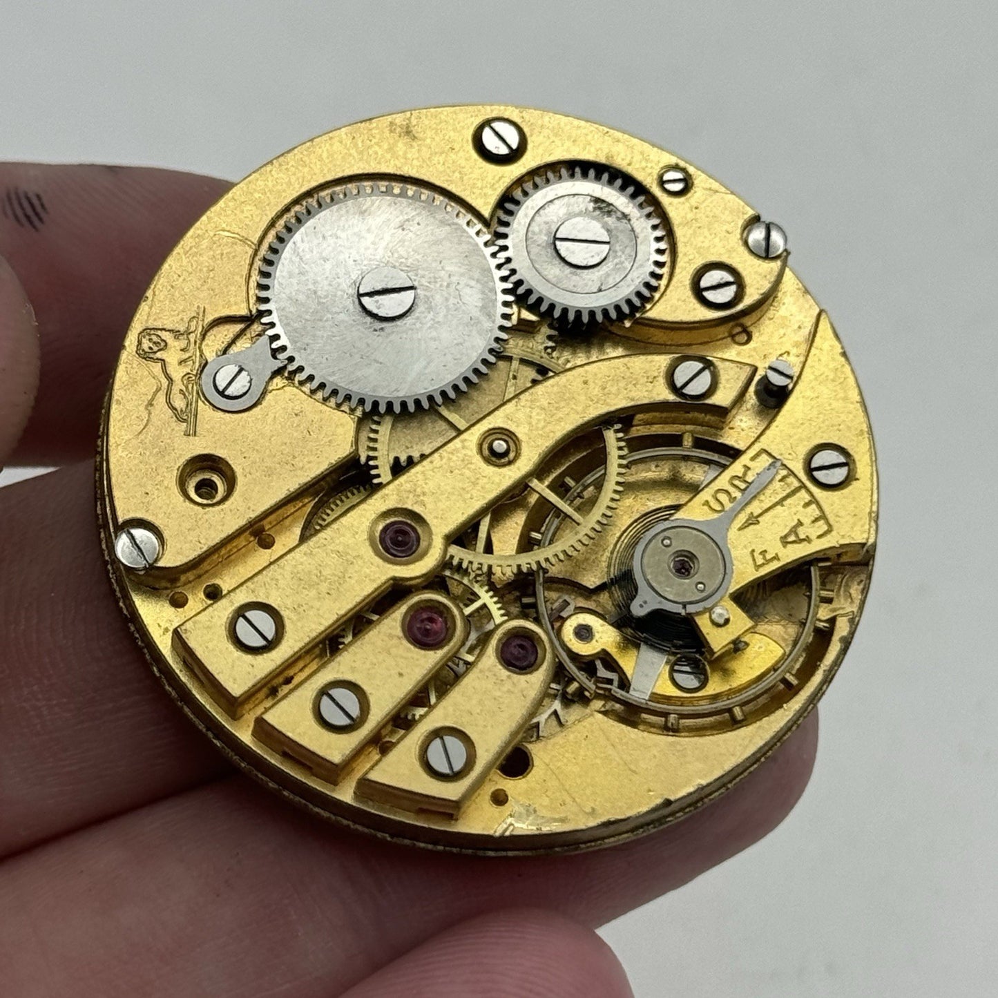 42.9mm Very Rare FHF Cal 3 Vintage Pocket Watch Movement PARTS REPAIR SPARES