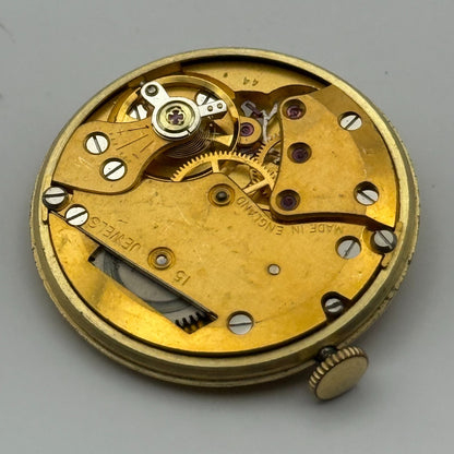 Smiths De Luxe 44 15 Jewels Watch Movement Manual Wind Vintage Parts 29.1mm