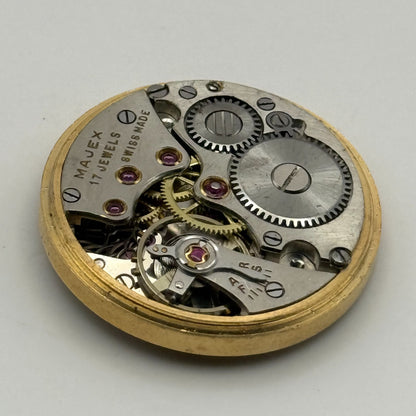 Majex Buren 370 Watch Movement Manual Wind Vintage Swiss 17 Jewels Parts 25.9mm