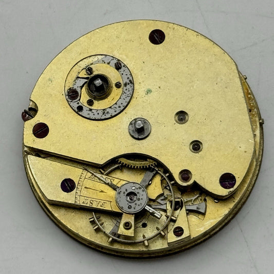 38.4mm Manual Wind Antique Key Wound Pocket Watch Movement Dial FOR PARTS