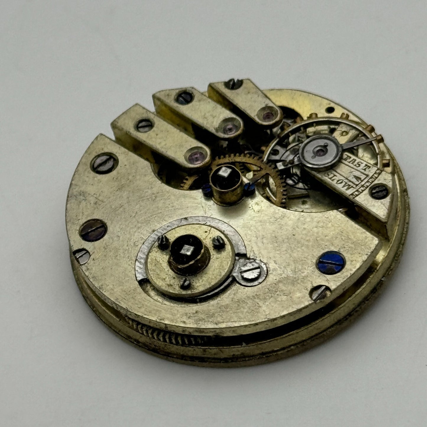 36.2mm Unidentified Antique Key Wound Pocket Watch Movement PARTS REPAIR SPARES