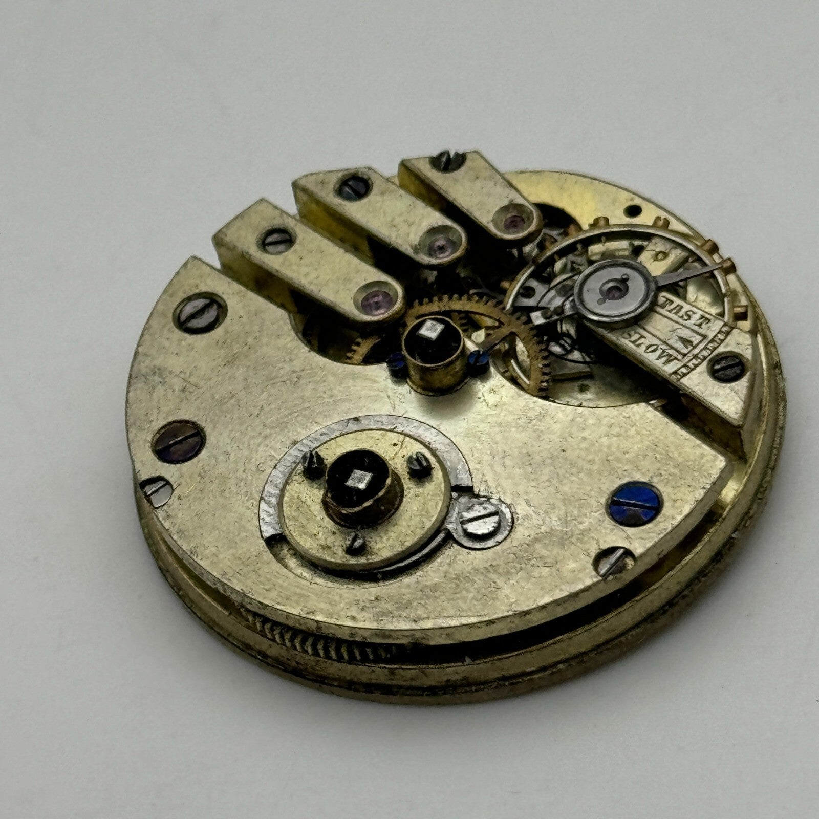 36.2mm Unidentified Antique Key Wound Pocket Watch Movement PARTS REPAIR SPARES