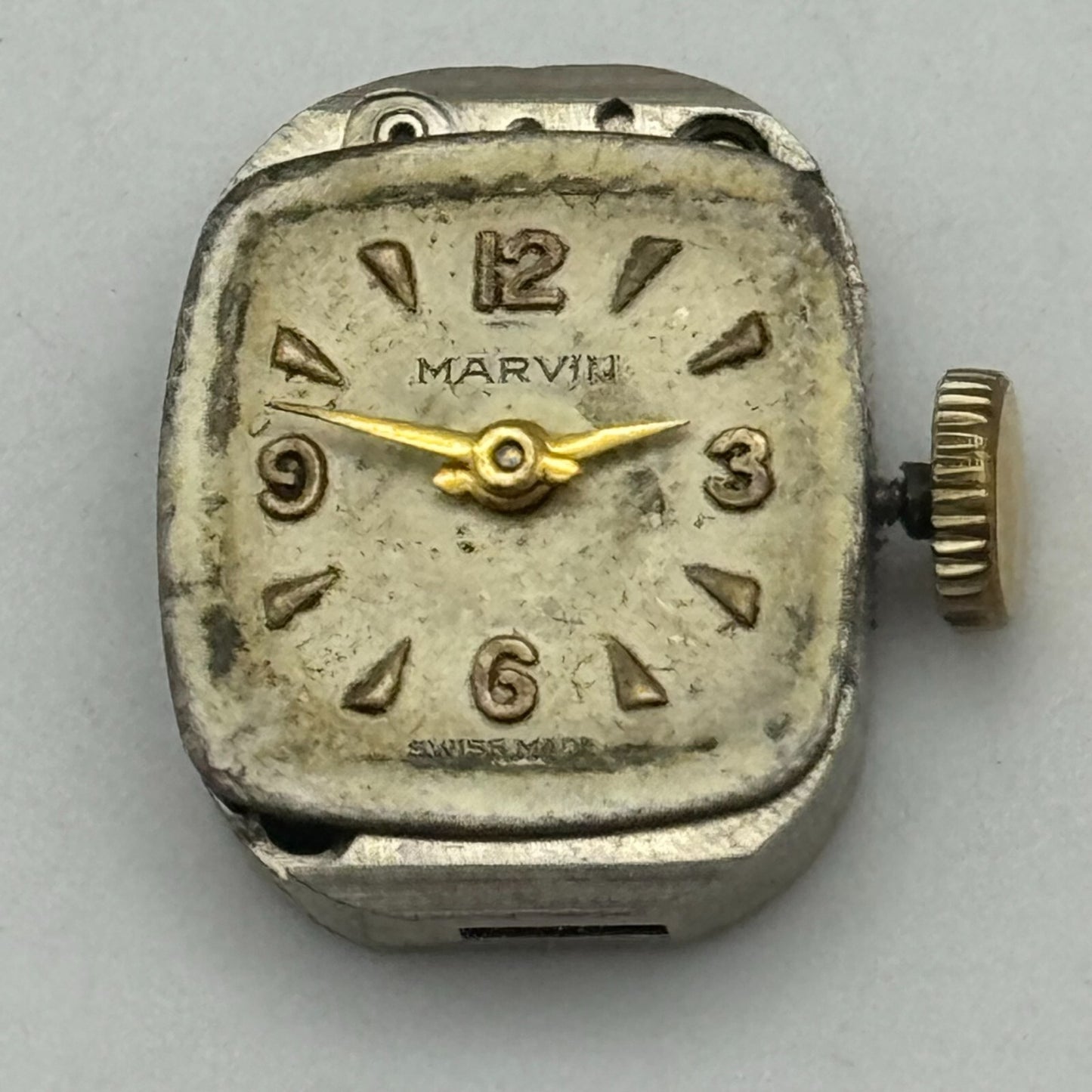 12.1mm Running Marvin Cal 160 Manual Wind 17 Jewels Swiss Watch Movement PARTS