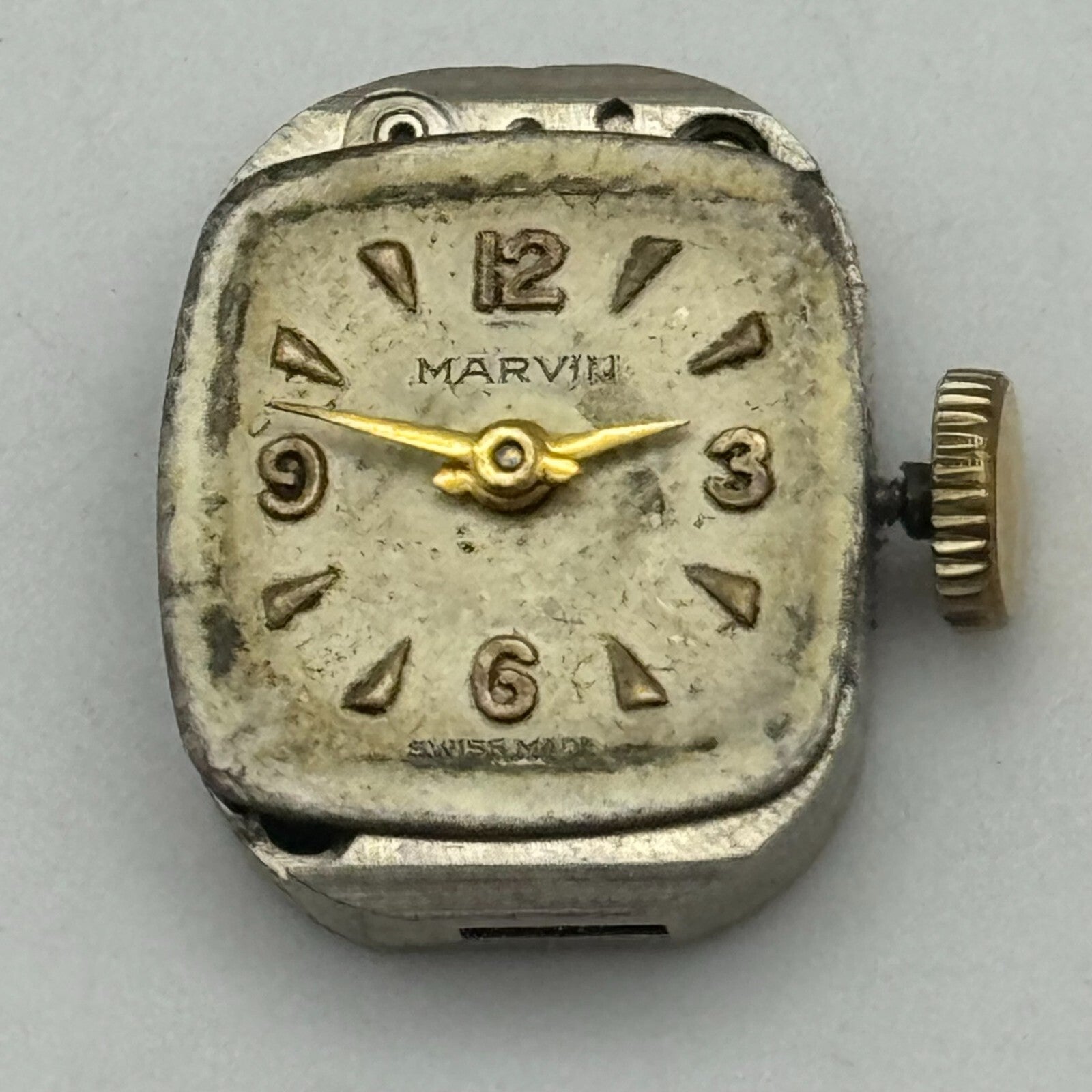 12.1mm Running Marvin Cal 160 Manual Wind 17 Jewels Swiss Watch Movement PARTS
