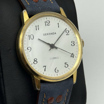 34mm Running Vintage Men’s Sekonda 17 Jewels Manual Wind Watch PARTS REPAIR
