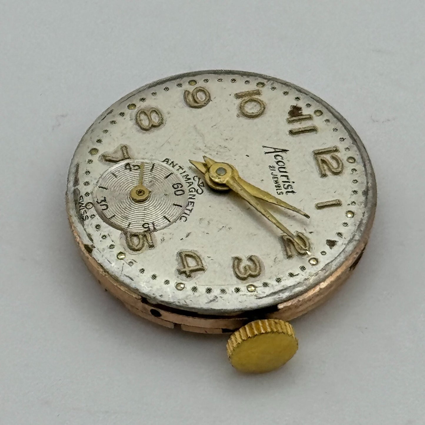 19.7mm Accurist AS A Schild 1156 Manual Wind 21 Jewel Watch Movement PARTS SPARE