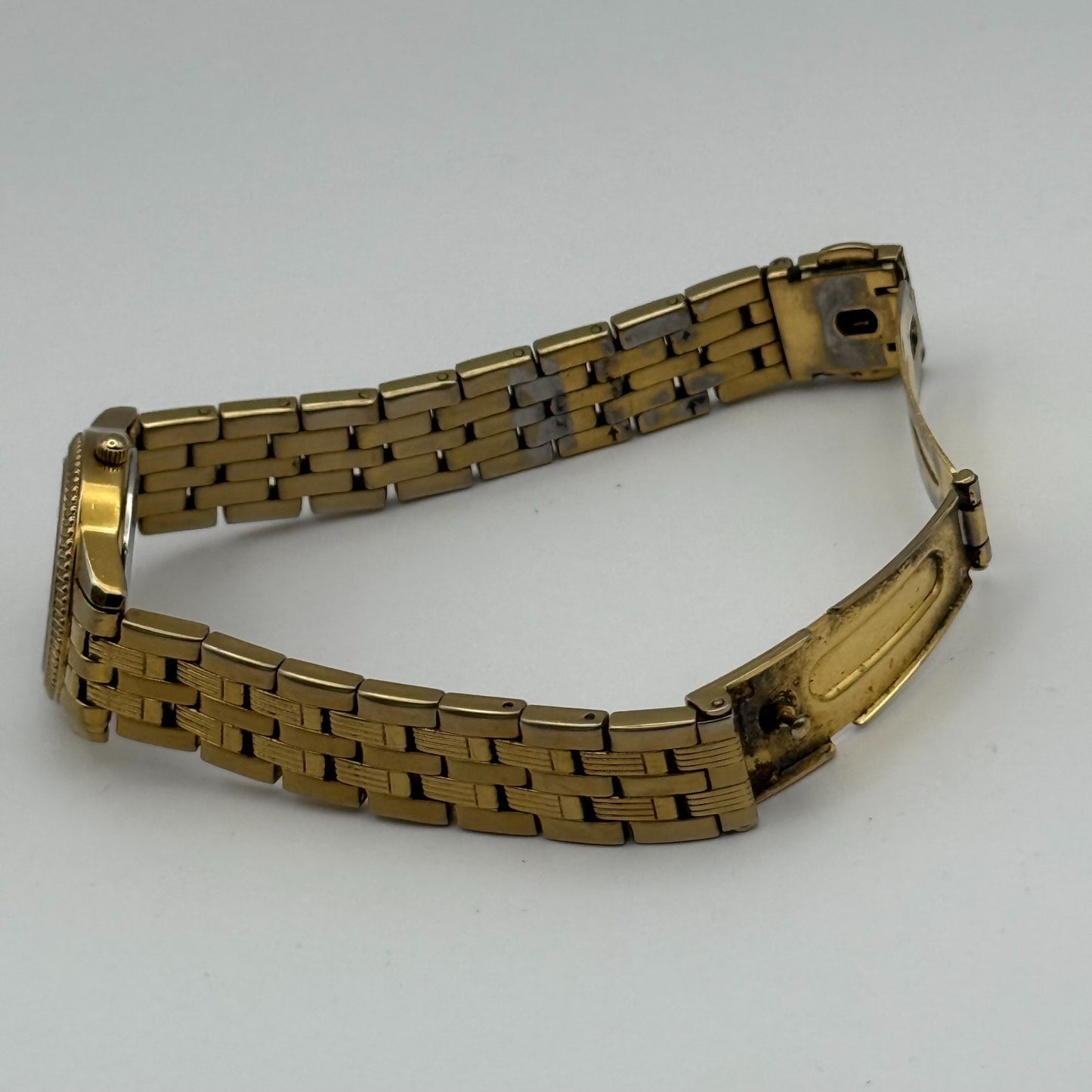 Pulsar Ladies Quartz Watch Crystal Markers Date Gold Tone Bracelet Working 25mm