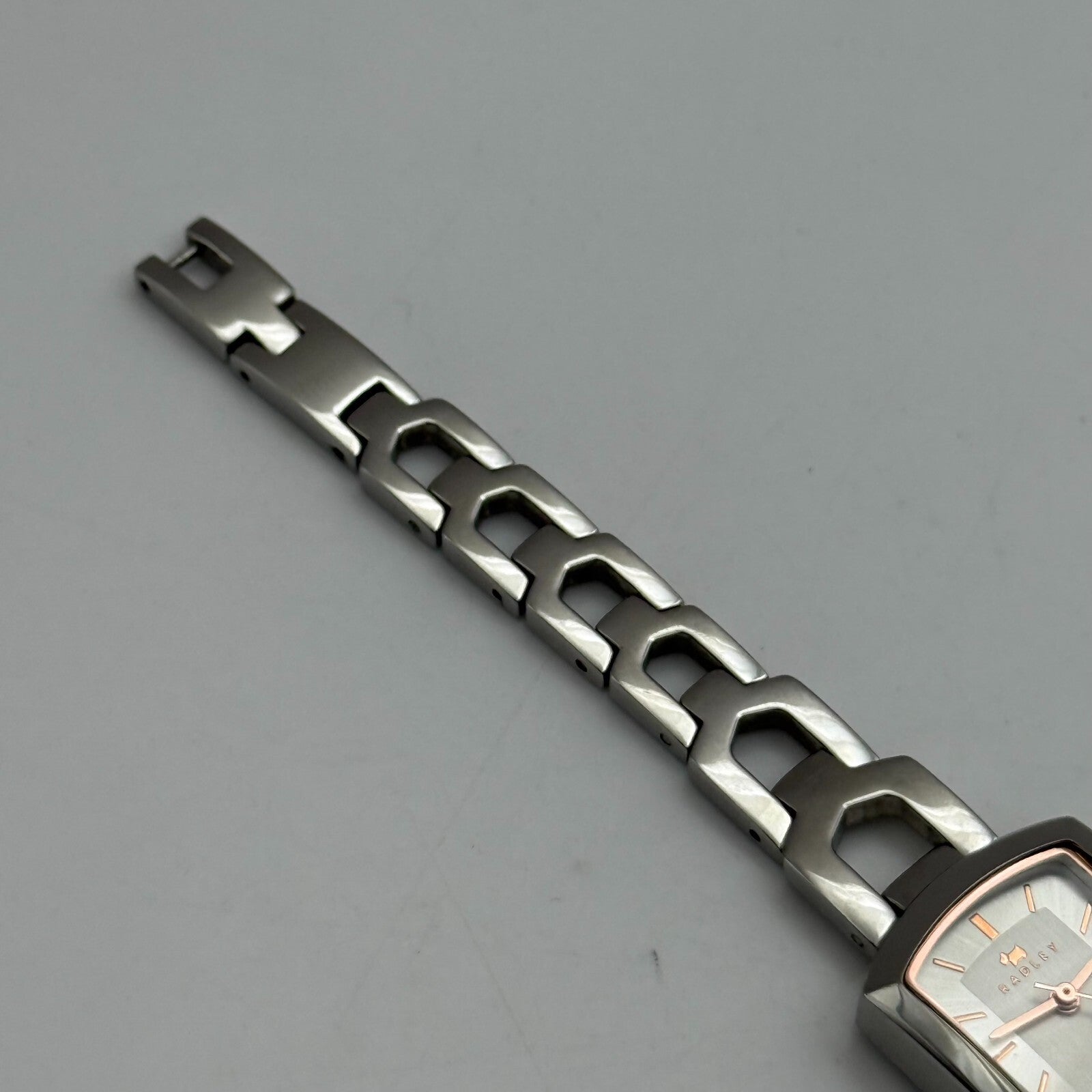 20mm Working Ladies Radley Silver Tone Quartz Panel Bracelet Watch 6 Inches