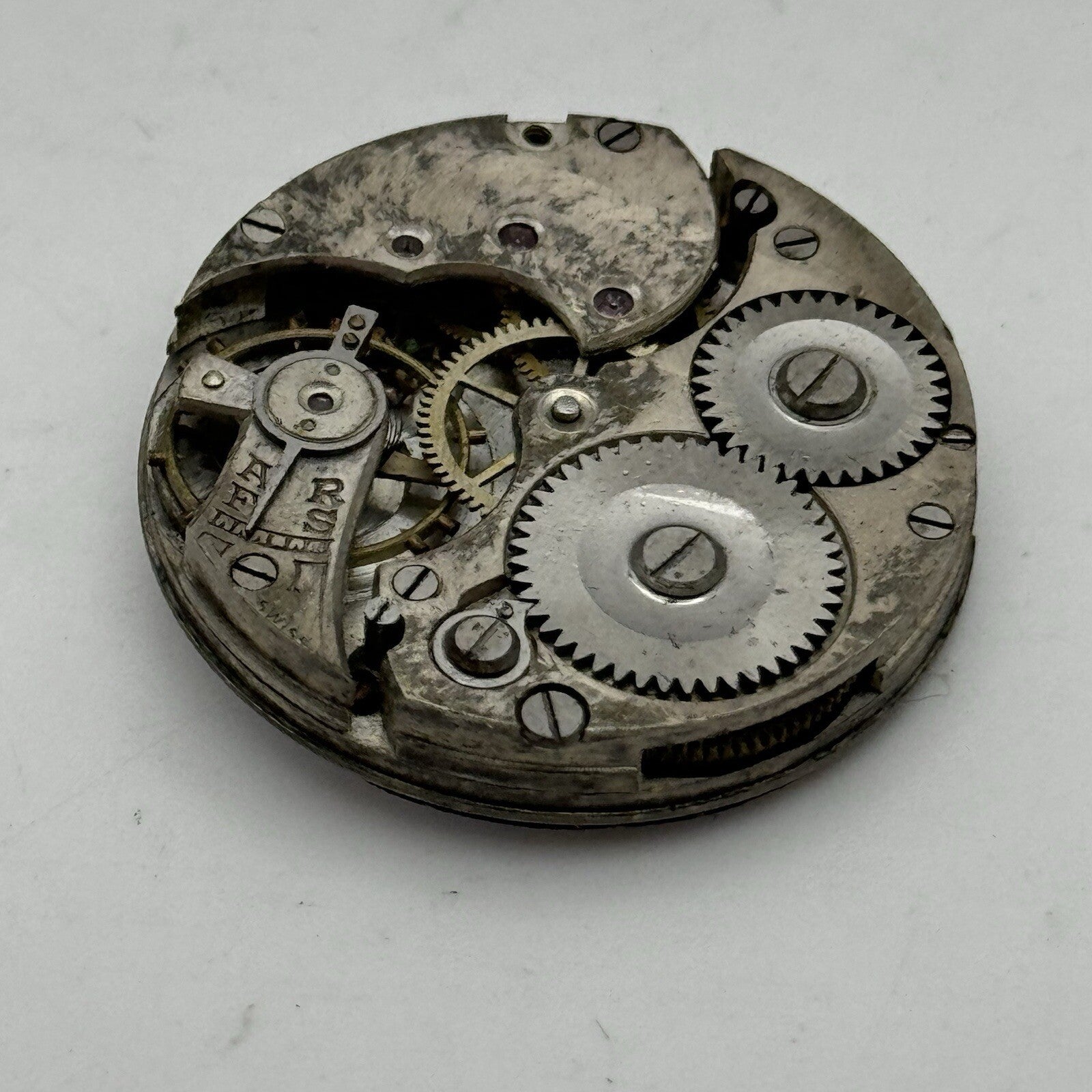32.6mm Men’s Large Military Trench Watch Movement Swiss Made PARTS REPAIR