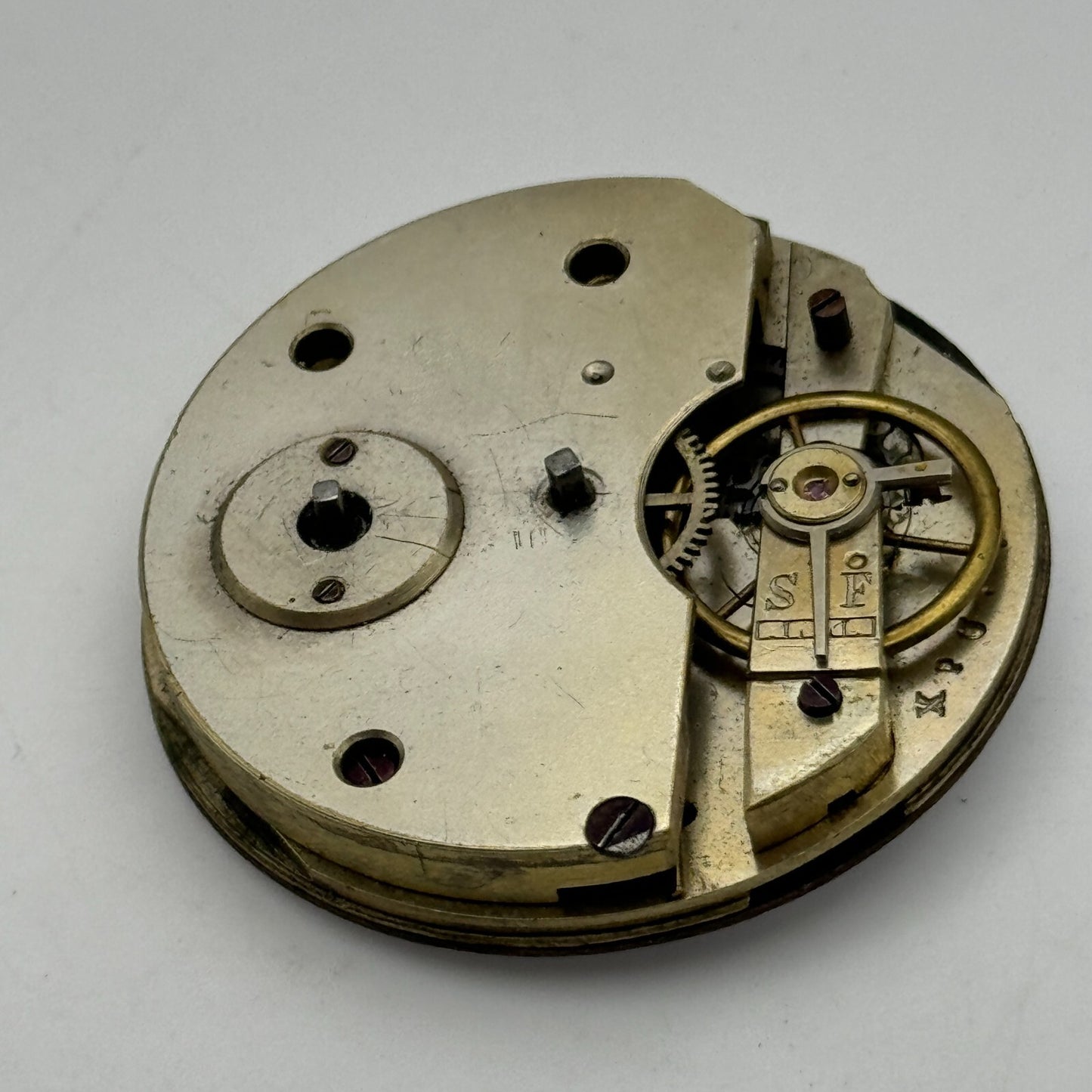 43mm XPU Antique Key Wound Roman Numerals Dial Pocket Watch Movement PARTS SPARE