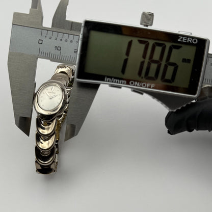 Seiko Ladies Quartz Watch Oval Dial Silver Tone Bracelet Japan Working 16mm