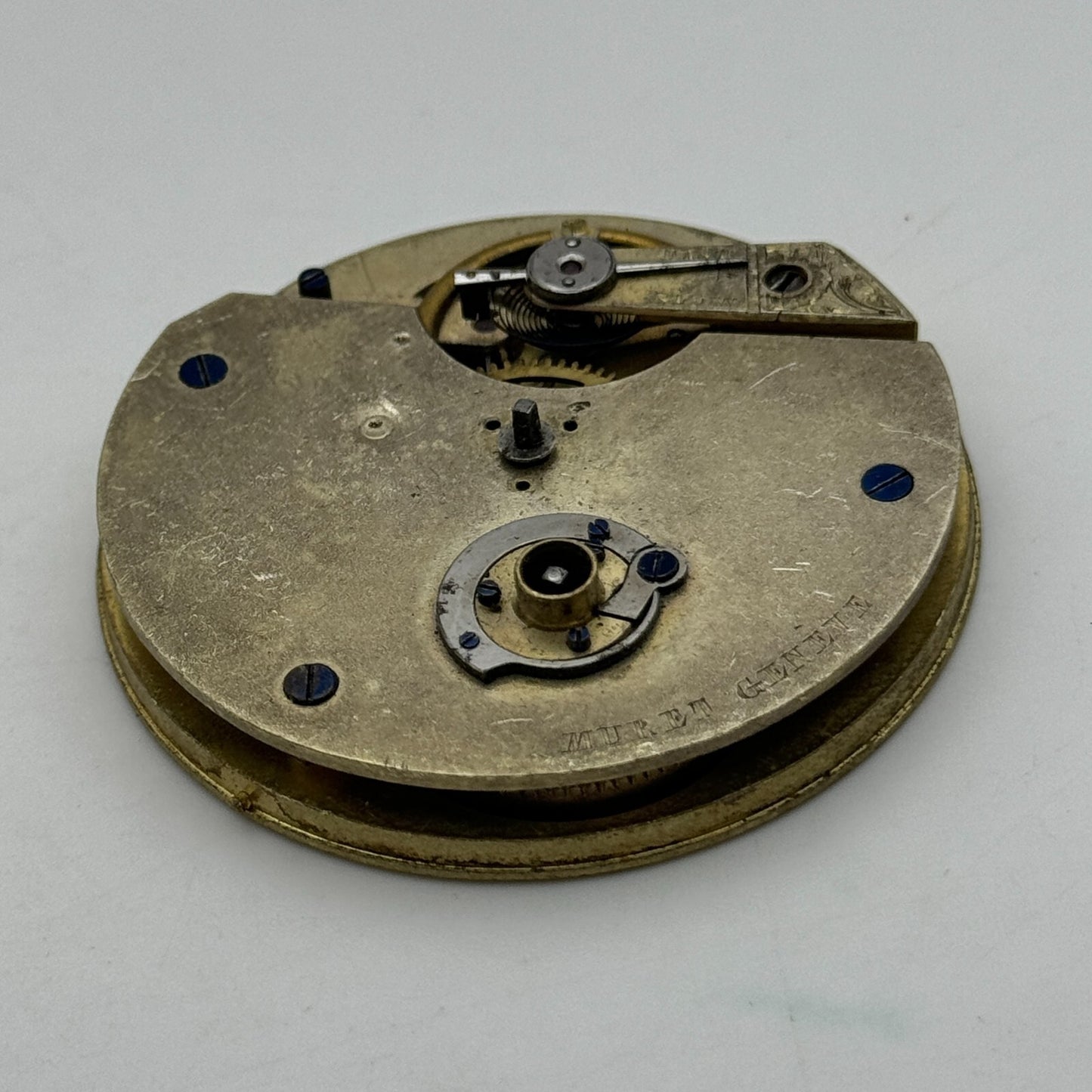 47.6mm Antique Muret Geneve Key Wound Pocket Watch Movement PARTS REPAIR SPARES