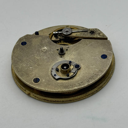 47.6mm Antique Muret Geneve Key Wound Pocket Watch Movement PARTS REPAIR SPARES