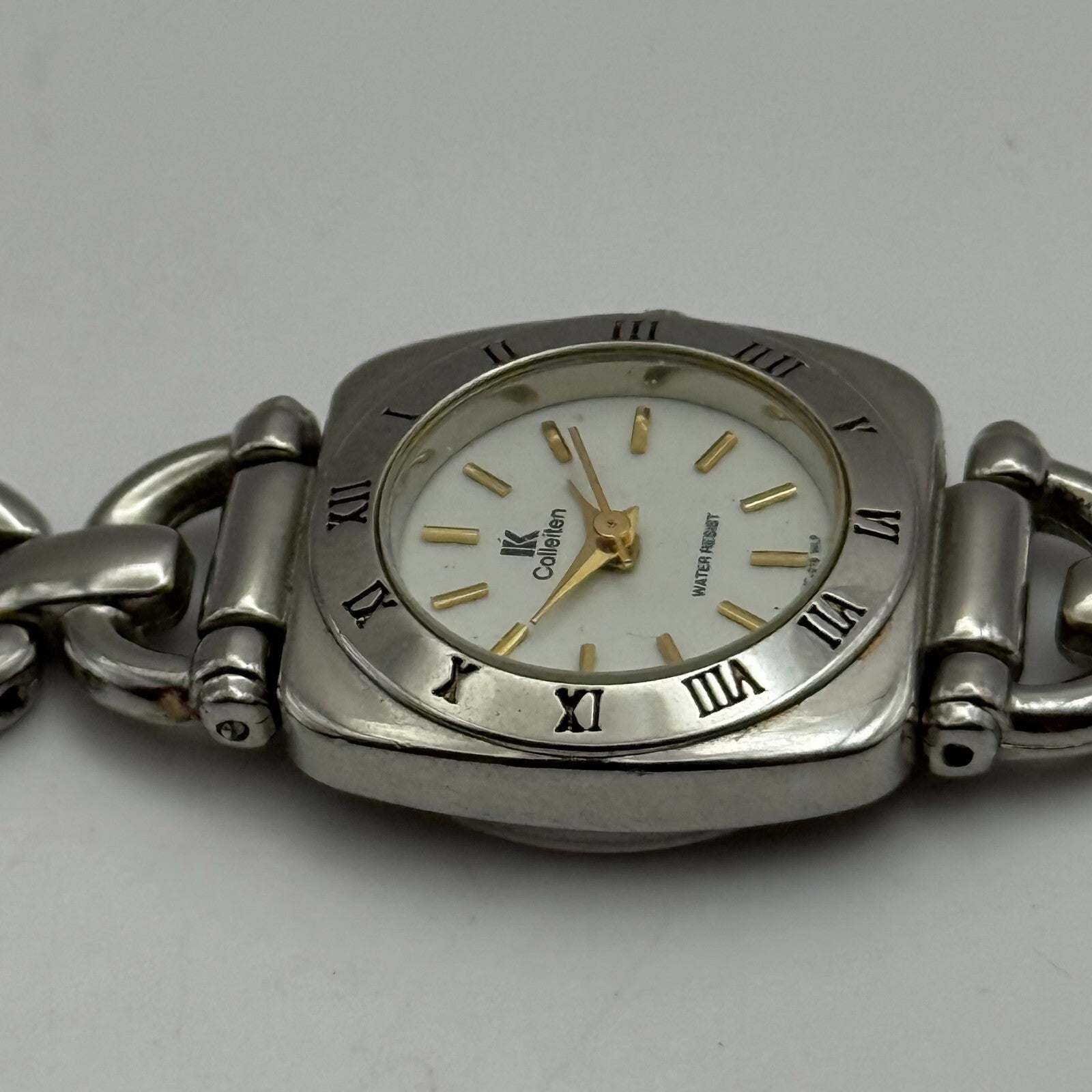 22mm Working Ladies Colleiten Silver Tone Panel Bracelet Quartz Watch 7.2 Inches