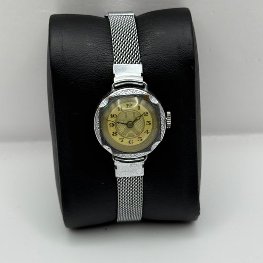 21mm Vintage Ladies Art Deco Mother Of Pearl Dial Manual Wind Watch PARTS REPAIR