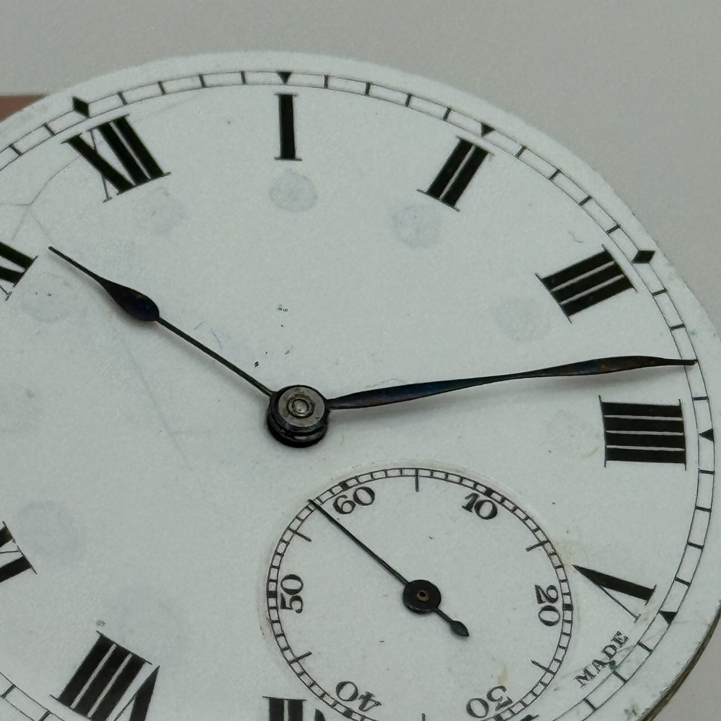 42.9mm Vintage 15 Jewels Swiss Hunter Pocket Watch Movement Dial And Hands PARTS