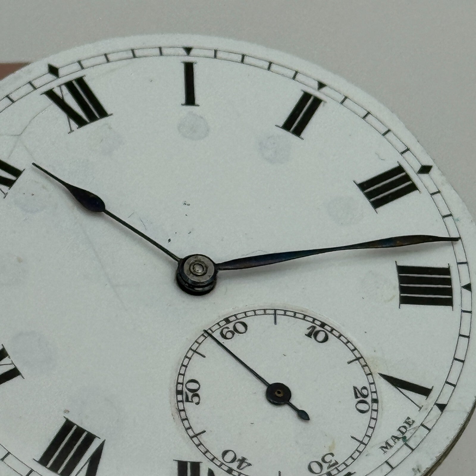 42.9mm Vintage 15 Jewels Swiss Hunter Pocket Watch Movement Dial And Hands PARTS