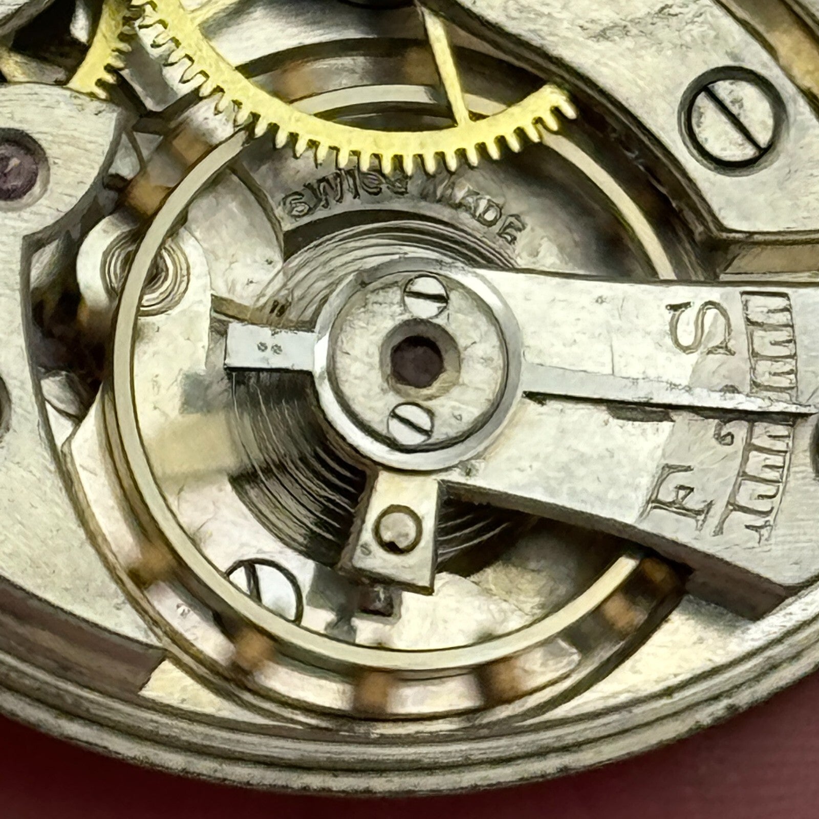 42.9mm Vintage Open Face Erlim Swiss Balance Ok Pocket Watch Movement PARTS