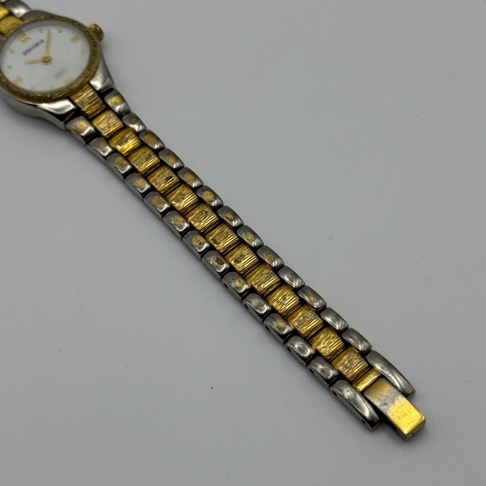 20mm Working Ladies Sekonda Two Tone White Dial Japan Quartz Watch 6.75 Inches