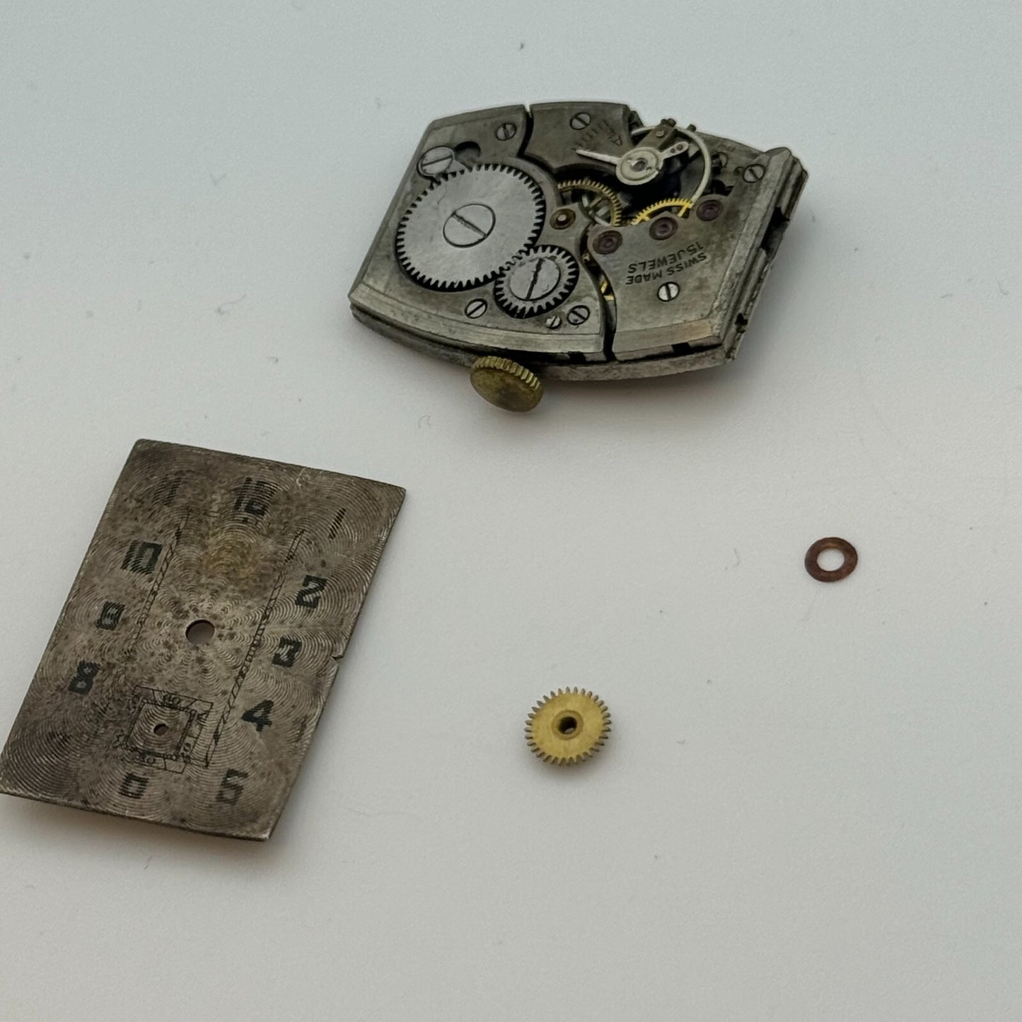 20mm Running Record RWT Tank Watch Movement Manual Wind 15 Jewels Swiss PARTS