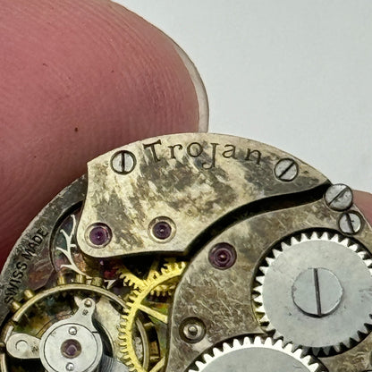 22mm Trojan 9 3/4 Swiss 15 Jewels Trench Watch Movement Manual Wind PARTS SPARES