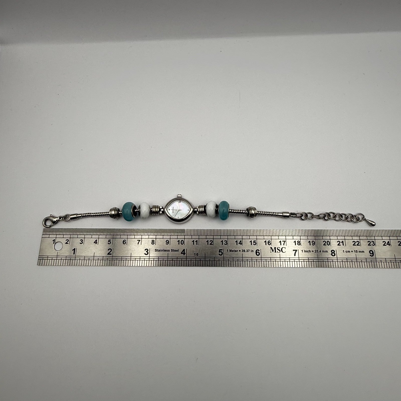 Sekonda Ladies Quartz Watch MOP Dial Beaded Design Bracelet Japan Working 20mm