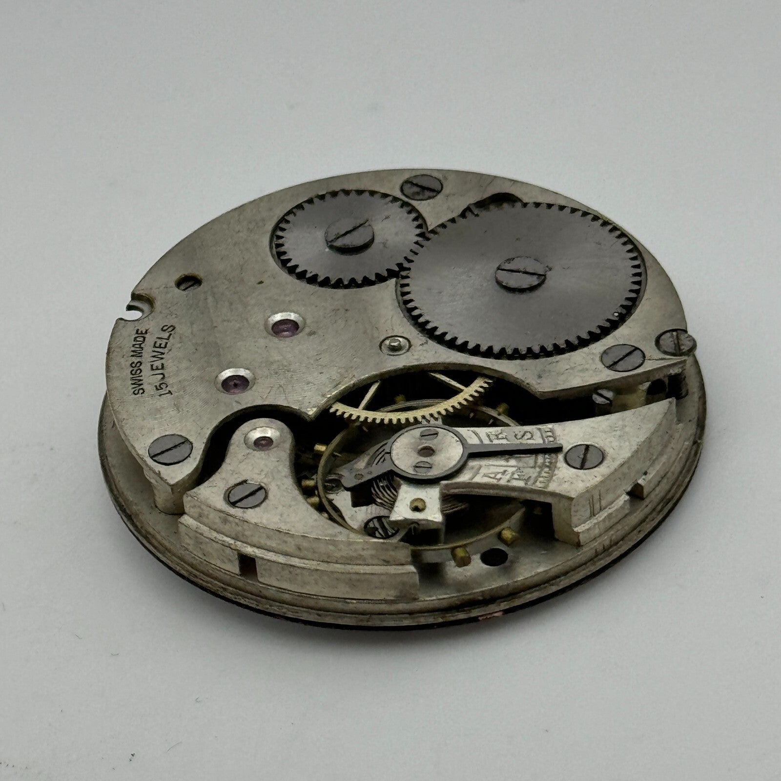 43mm Hunter 15 Jewels Swiss Balance Ok Pocket Watch Movement PARTS REPAIR