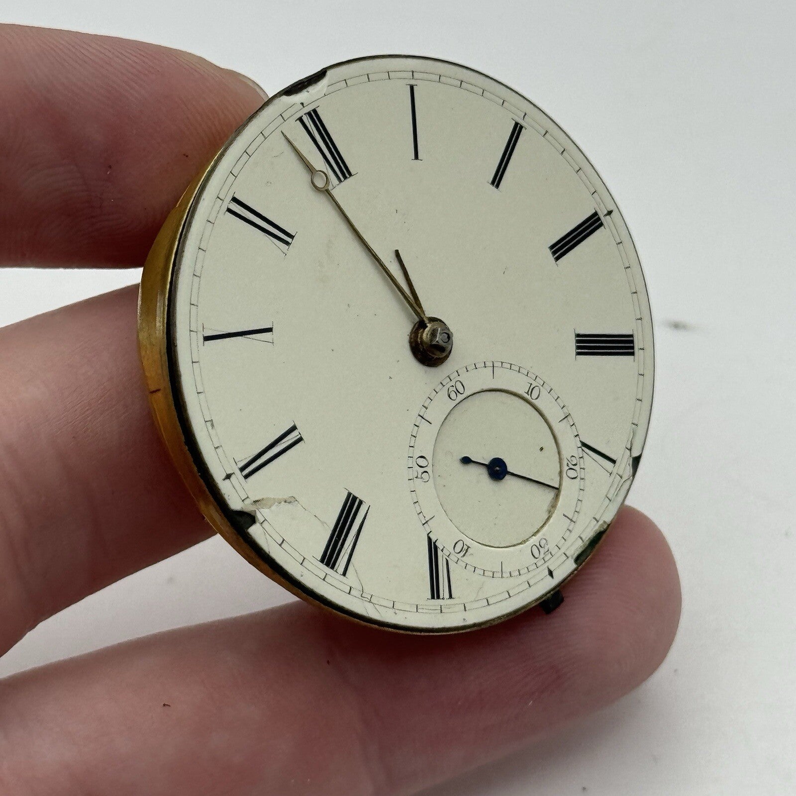 40.9mm R Hastings Lynn Damaged Balance Pocket Watch Movement FOR PARTS