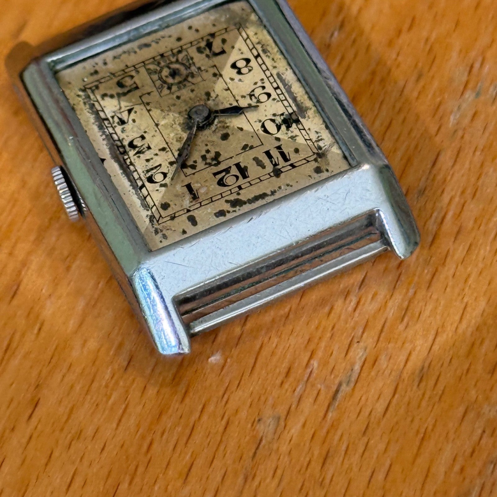 25mm Running Vintage Tank Watch PAT DRP Sub Seconds Manual Wind PARTS / REPAIR