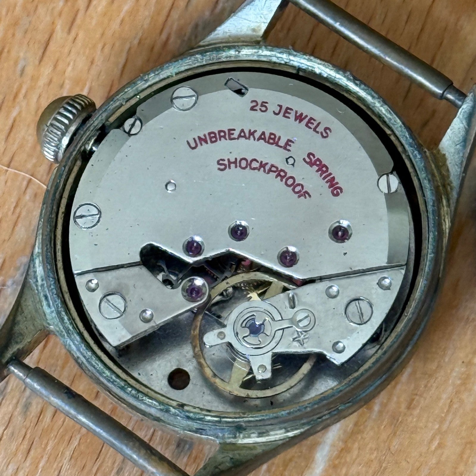 32mm Vintage Mortima 25 Jewels Unbreakable Spring Manual Wind Swiss Watch PARTS