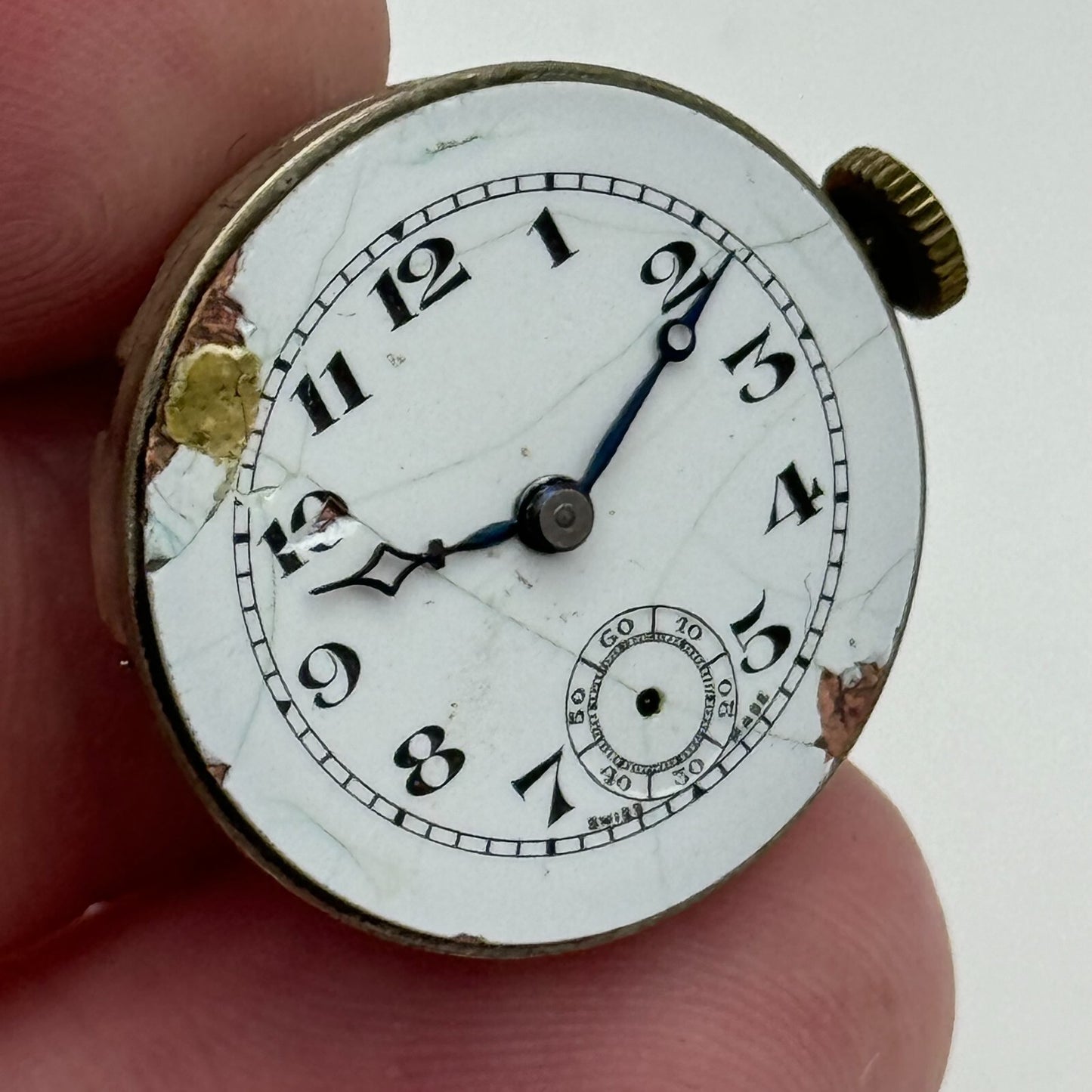 23.6mm Unidentified Sub Seconds Trench Watch Movement Manual Wind PARTS SPARES