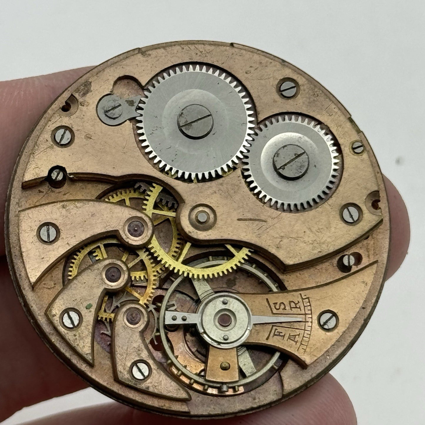 42.7mm Unidentified Trademark Thin Vintage Pocket Watch Movement PARTS REPAIR