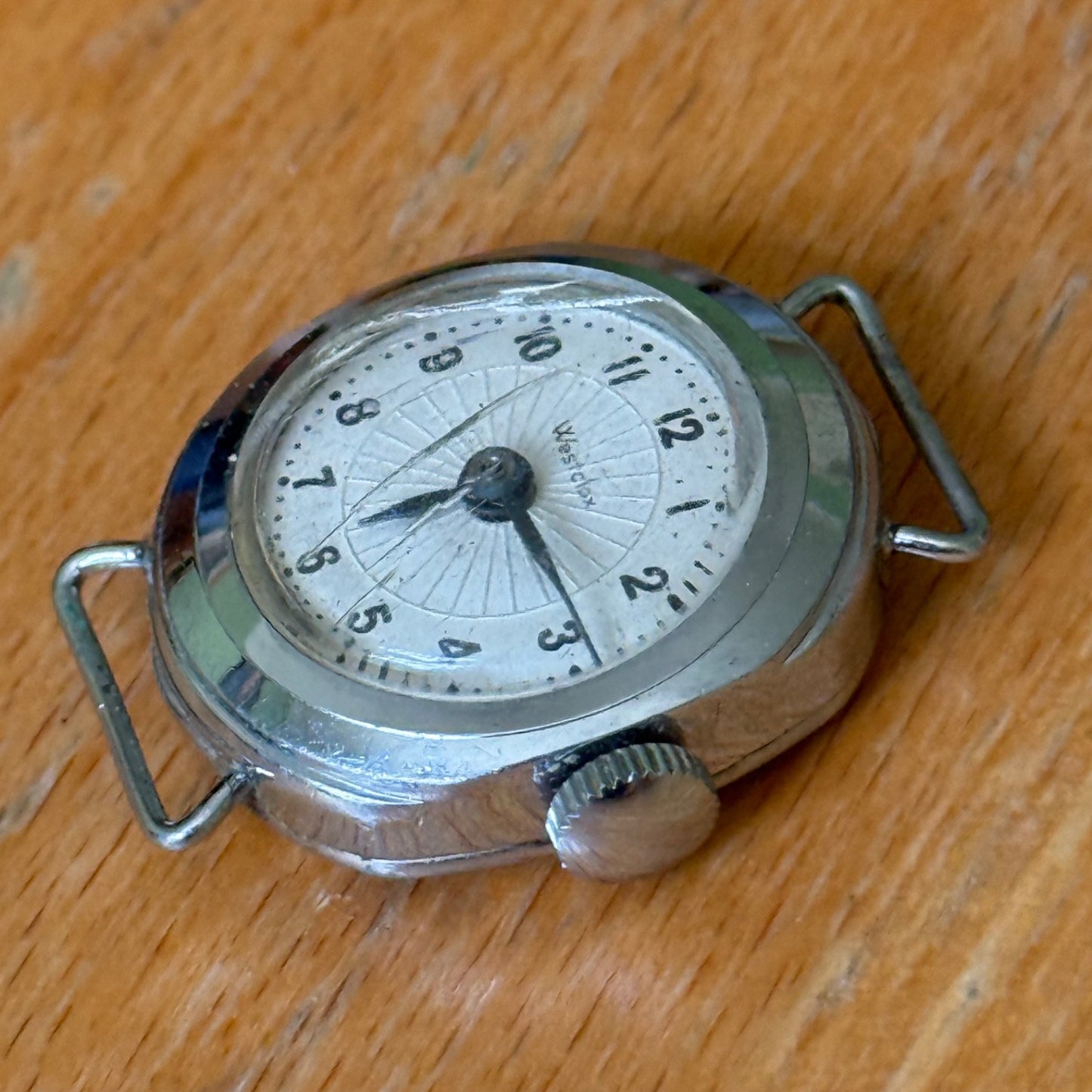 23mm Vintage Westclox Made In Uk Silver Tone Manual Wind Watch PARTS / REPAIR